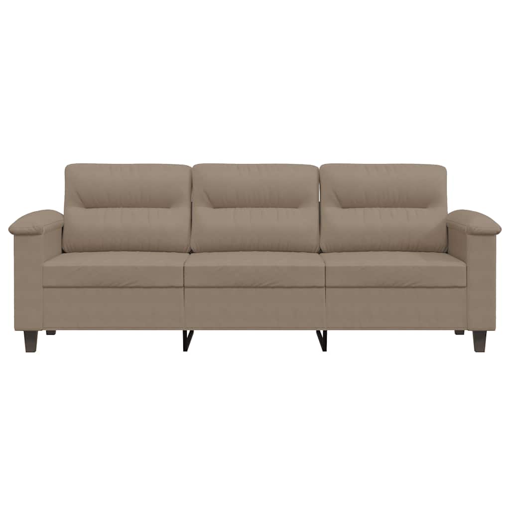 vidaXL Καναπές Τριθέσιος Taupe 180 εκ. Ύφασμα Μακροϊνών