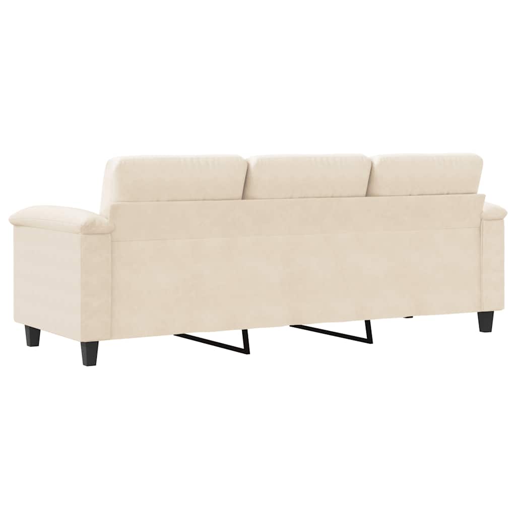 vidaXL Καναπές Τριθέσιος Μπεζ 180 εκ. Ύφασμα Μικροϊνών