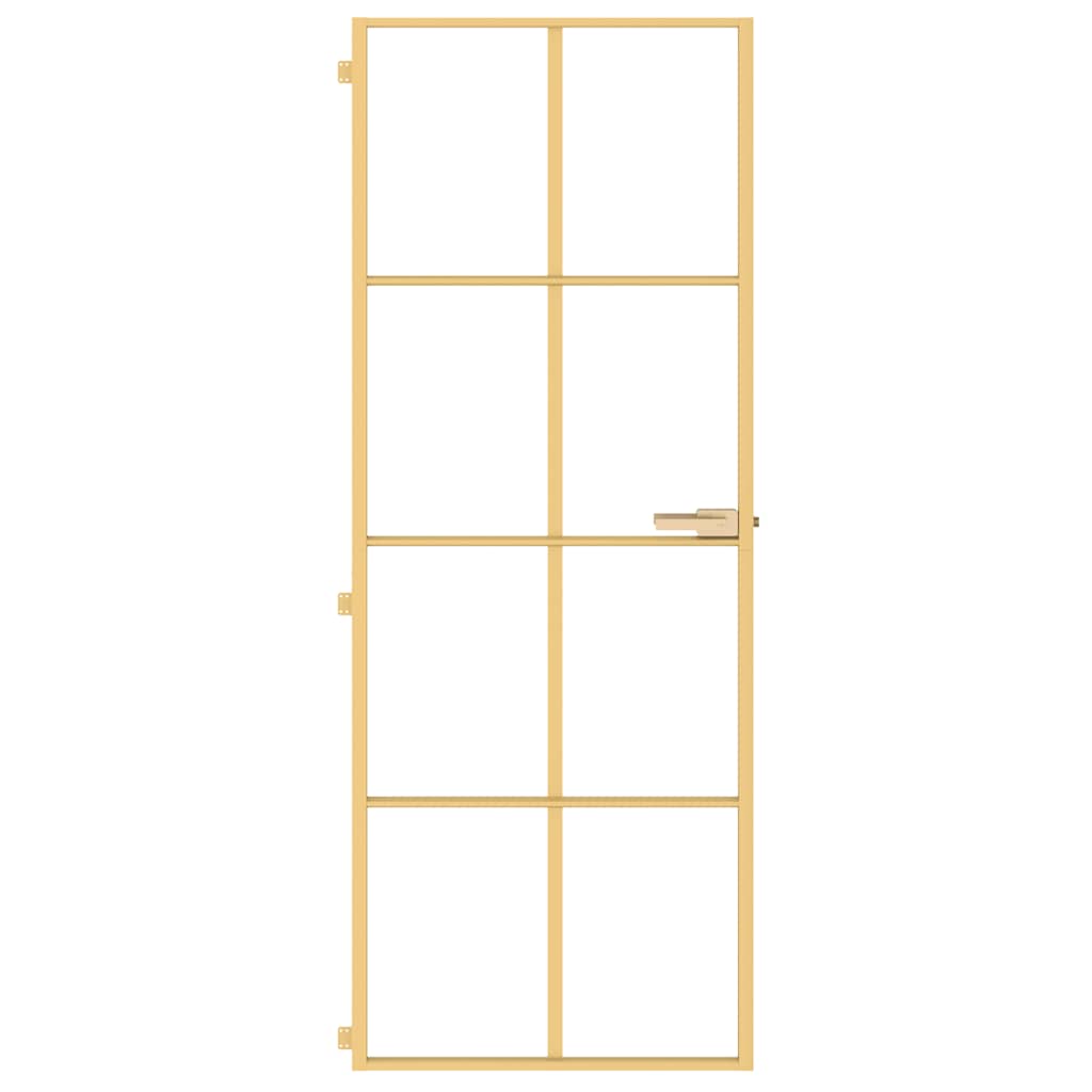 vidaXL Εσωτερική Πόρτα Χρυσή 76 x 201,5 εκ. Ψημένο Γυαλί & Αλουμίνιο
