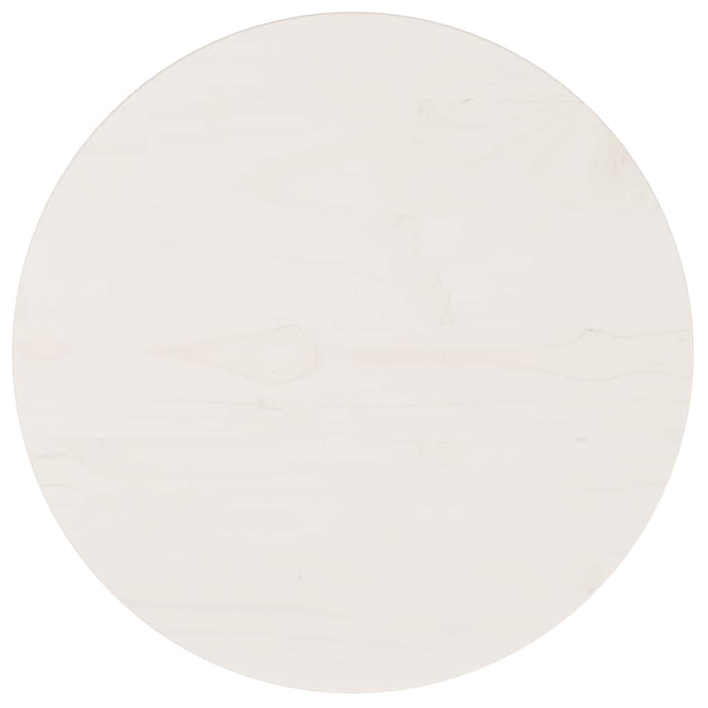 vidaXL Επιφάνεια Τραπεζιού Στρογγυλή Λευκή Ø40x3 εκ. Μασίφ Ξύλο Πεύκου