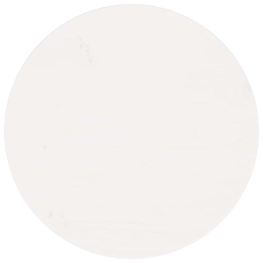 vidaXL Επιφάνεια Τραπεζιού Στρογγυλή Λευκή Ø60x3 εκ. Μασίφ Ξύλο Πεύκου