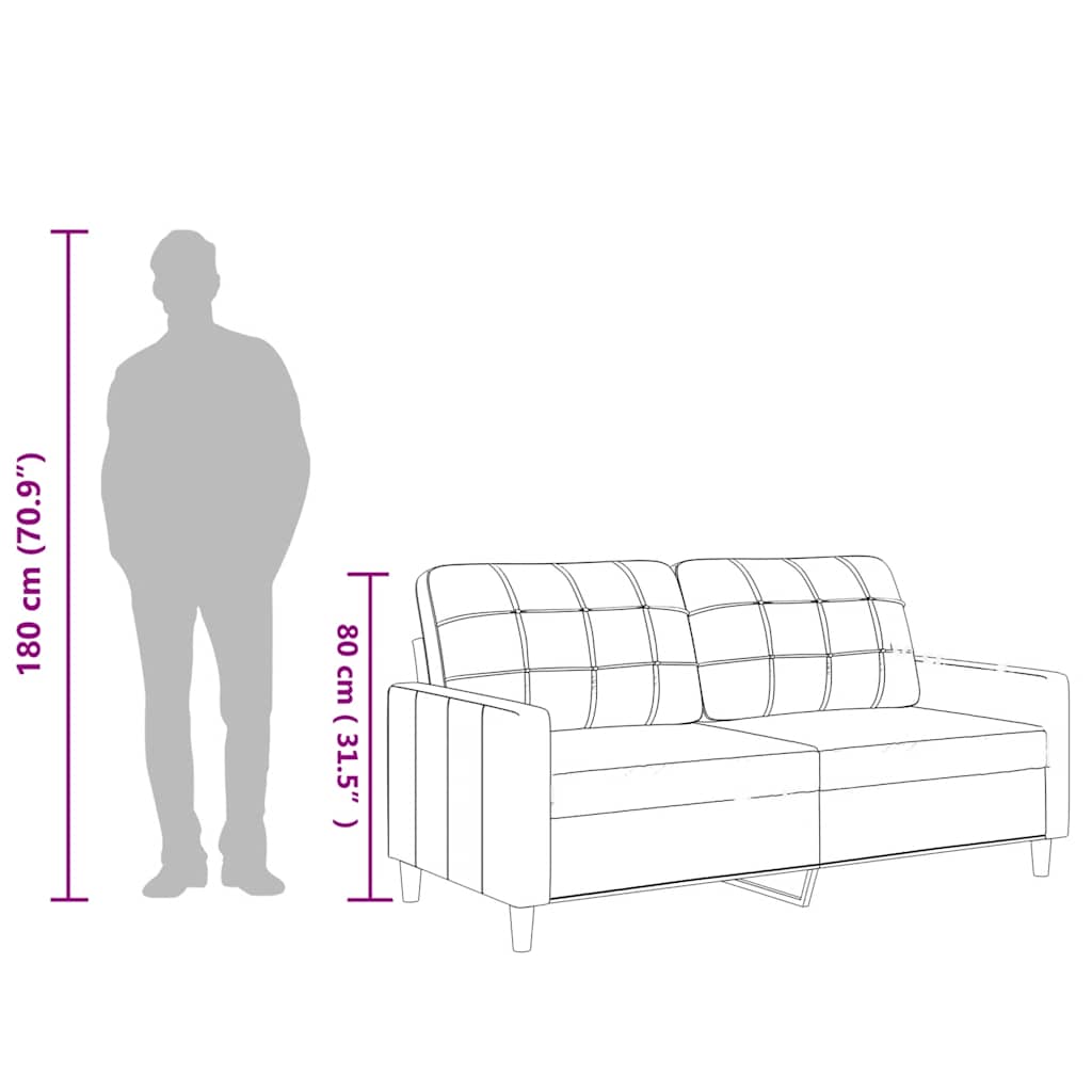 vidaXL Καναπές Διθέσιος Μαύρος 140 εκ. από Συνθετικό Δέρμα