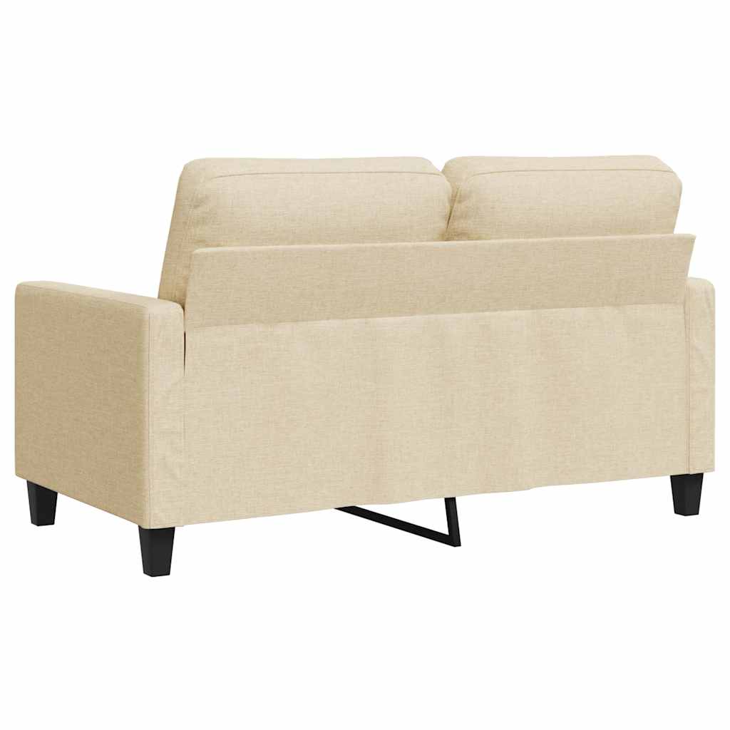 vidaXL Καναπές Διθέσιος Κρεμ 140 εκ. Υφασμάτινος