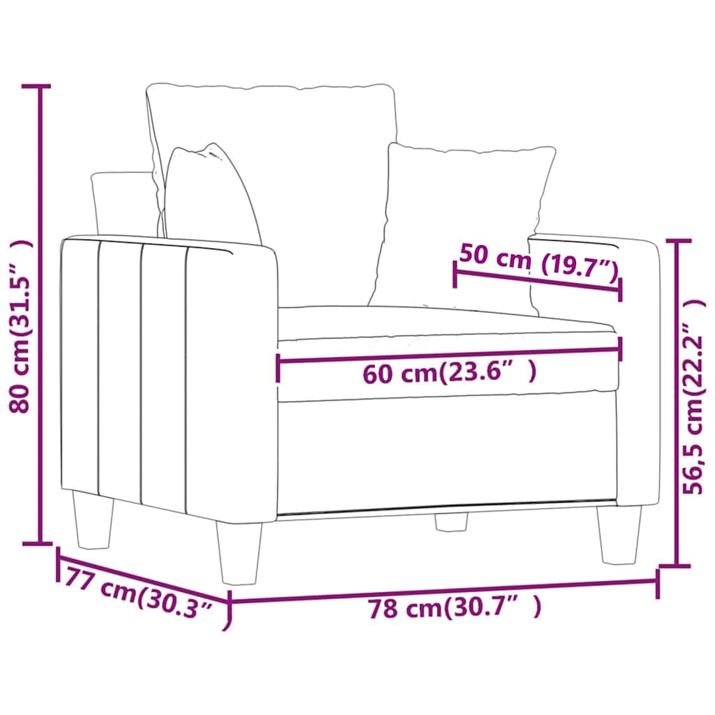 vidaXL Πολυθρόνα Taupe 60 εκ. Υφασμάτινη