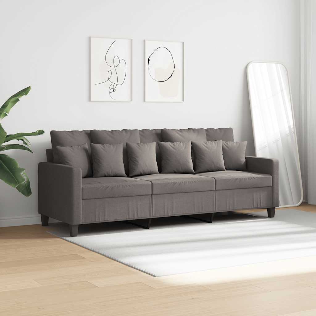 vidaXL Καναπές Τριθέσιος Taupe 180 εκ. Υφασμάτινος
