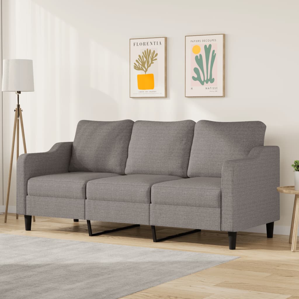 vidaXL Καναπές Τριθέσιος Taupe 180 εκ. Υφασμάτινος