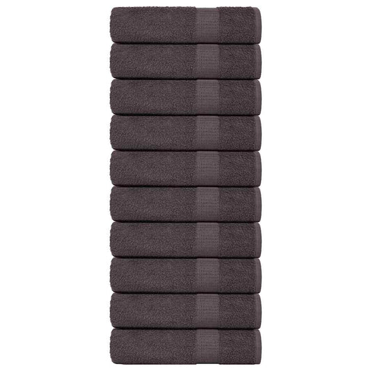 vidaXL Πετσέτες μπάνιου 10 τεμ. FROGN Ανθρακί 100x150 εκ. 100% Βαμβ.