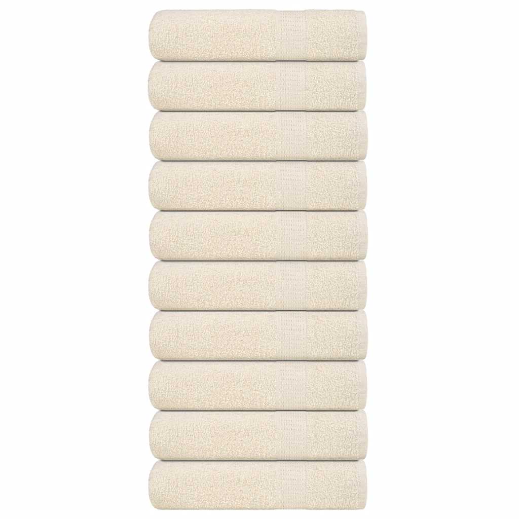 vidaXL Πετσέτες μπάνιου 10 Τεμ Κρεμ 100x150εκ. 360 γρ/μ² 100% Βαμβ.