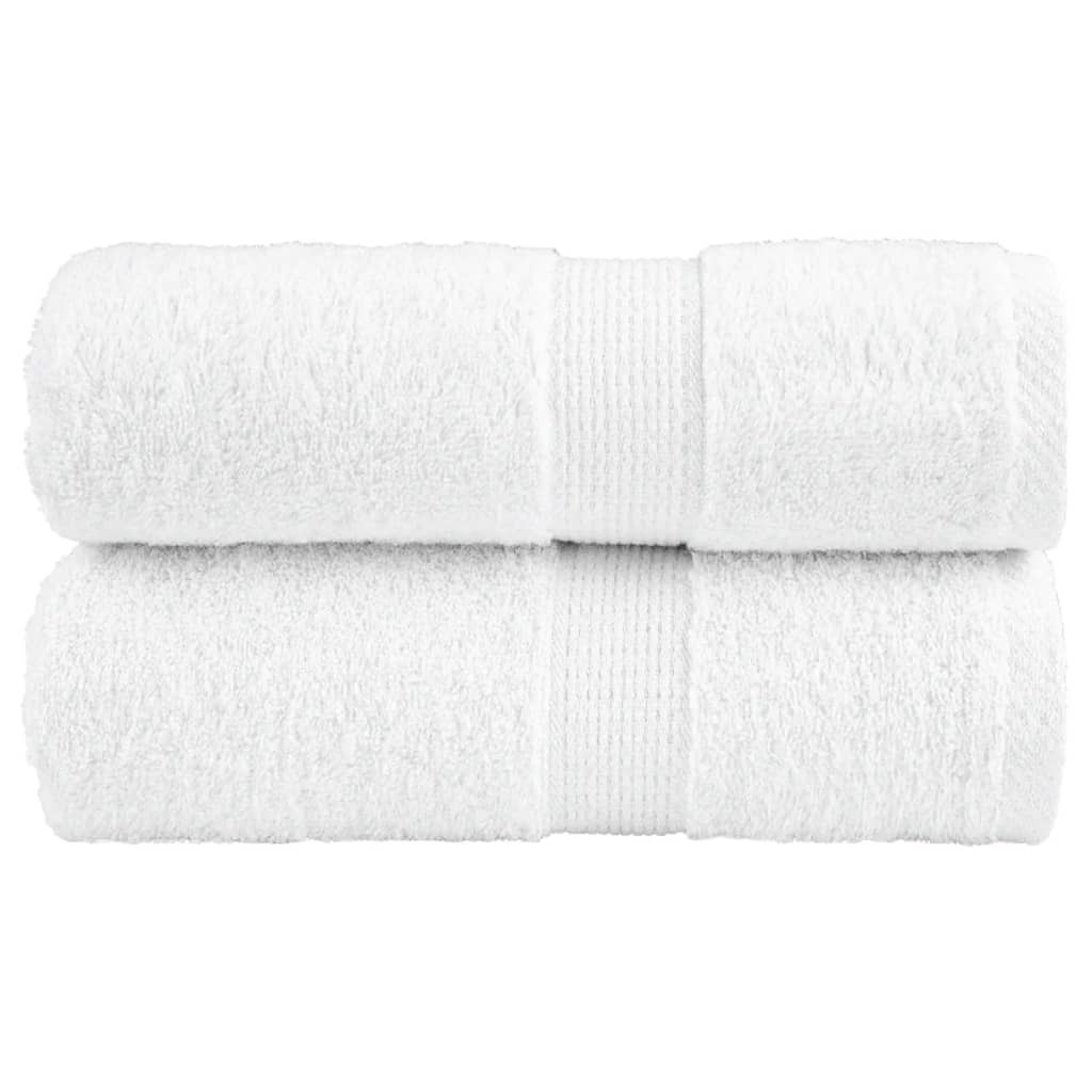 vidaXL Πετσέτες Ξενώνα Premium SOLUND 2 τεμ. Λευκές 30x50 εκ. 600 γρ./τ.μ.
