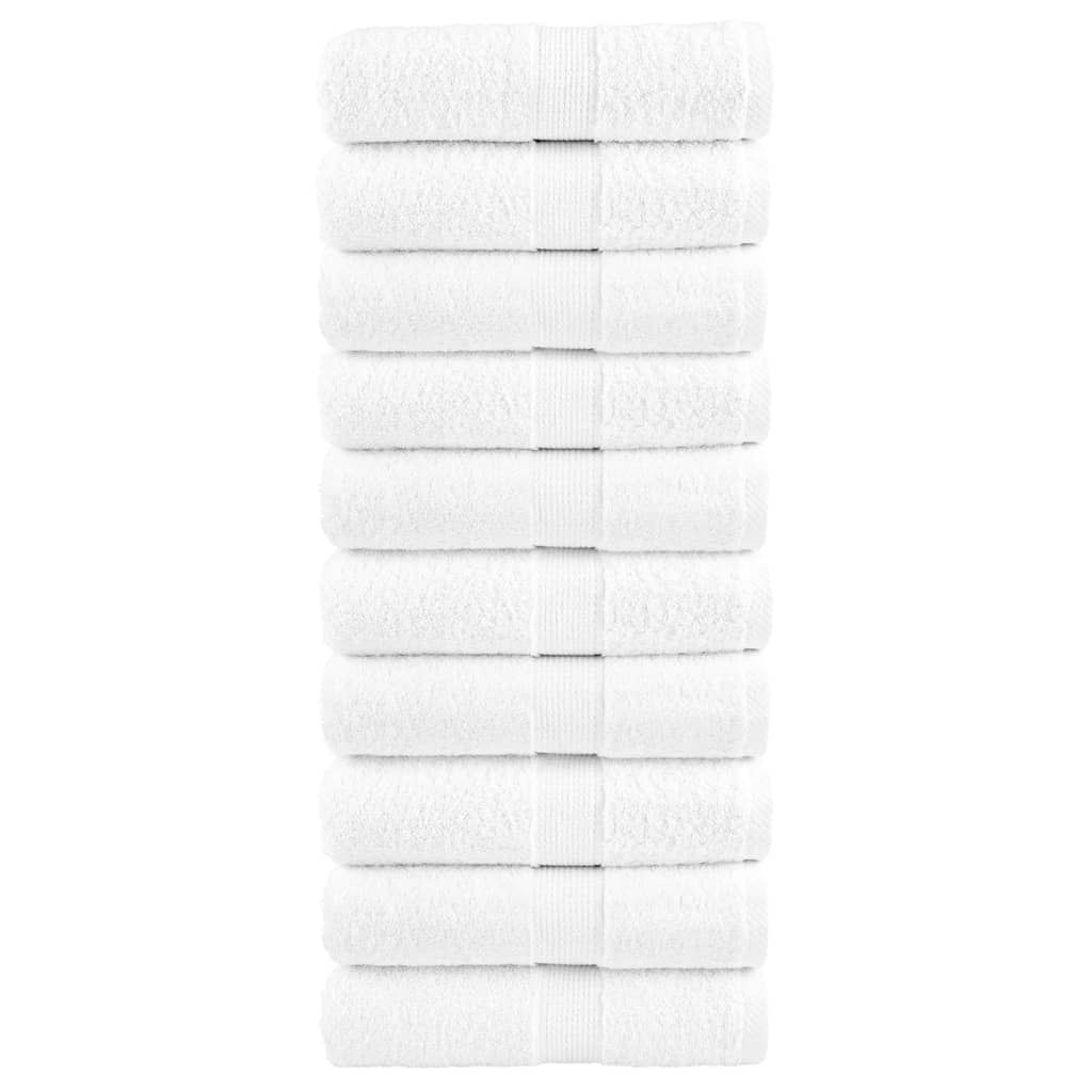vidaXL Πετσέτες Ξενώνα Premium SOLUND 10 τεμ. Λευκές 30x50 εκ. 600 γρ./τ.μ.