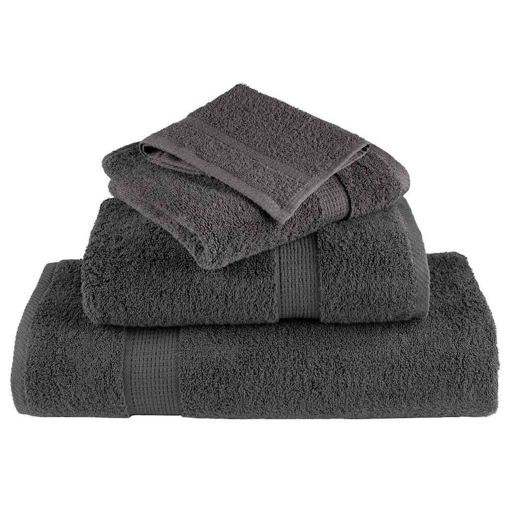 vidaXL Πετσέτα Επισκεπτών SOLUND 4 pcs Ανθρακί 15 x 21 cm 550 gsm