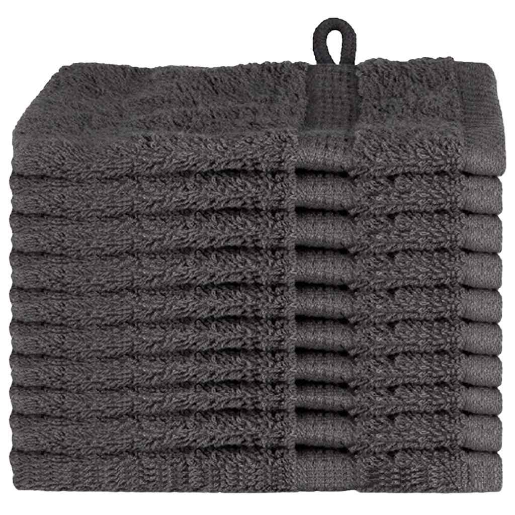 vidaXL Πετσέτα Επισκεπτών SOLUND 10 pcs Ανθρακί 15 x 21 cm 550 gsm