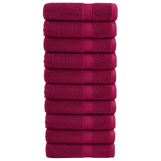 vidaXL Premium Πετσέτες μπάνιου SOLUND 10 τμχ Bordeaux 70x140 εκ. 600 gsm