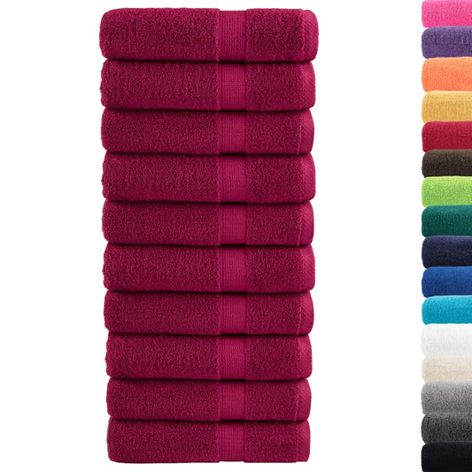 vidaXL Premium Πετσέτες μπάνιου SOLUND 10 τμχ Bordeaux 70x140 εκ. 600 gsm