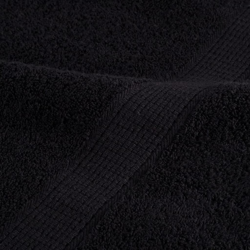 vidaXL Πετσέτα Επισκεπτών SOLUND 2 pcs Μαύρο 15 x 21 cm 550 gsm