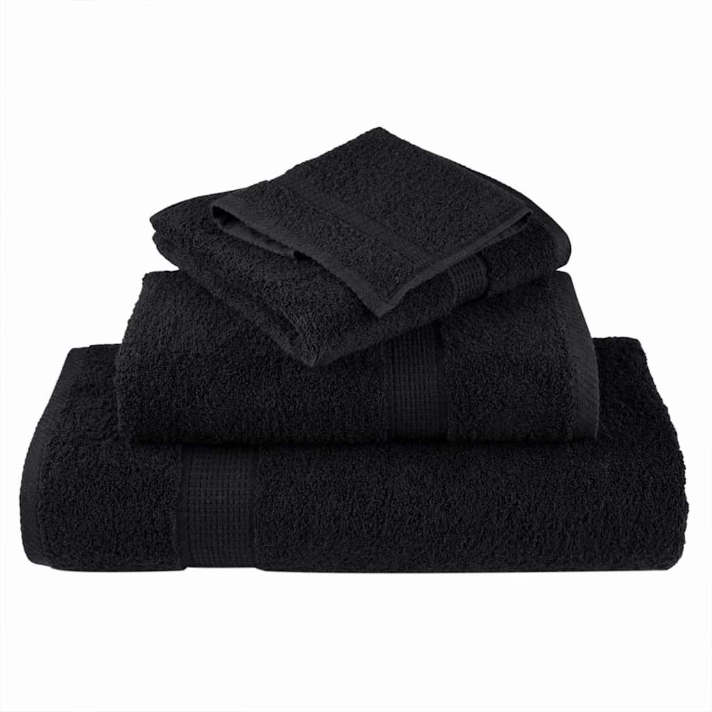 vidaXL Πετσέτα Επισκεπτών SOLUND 2 pcs Μαύρο 15 x 21 cm 550 gsm