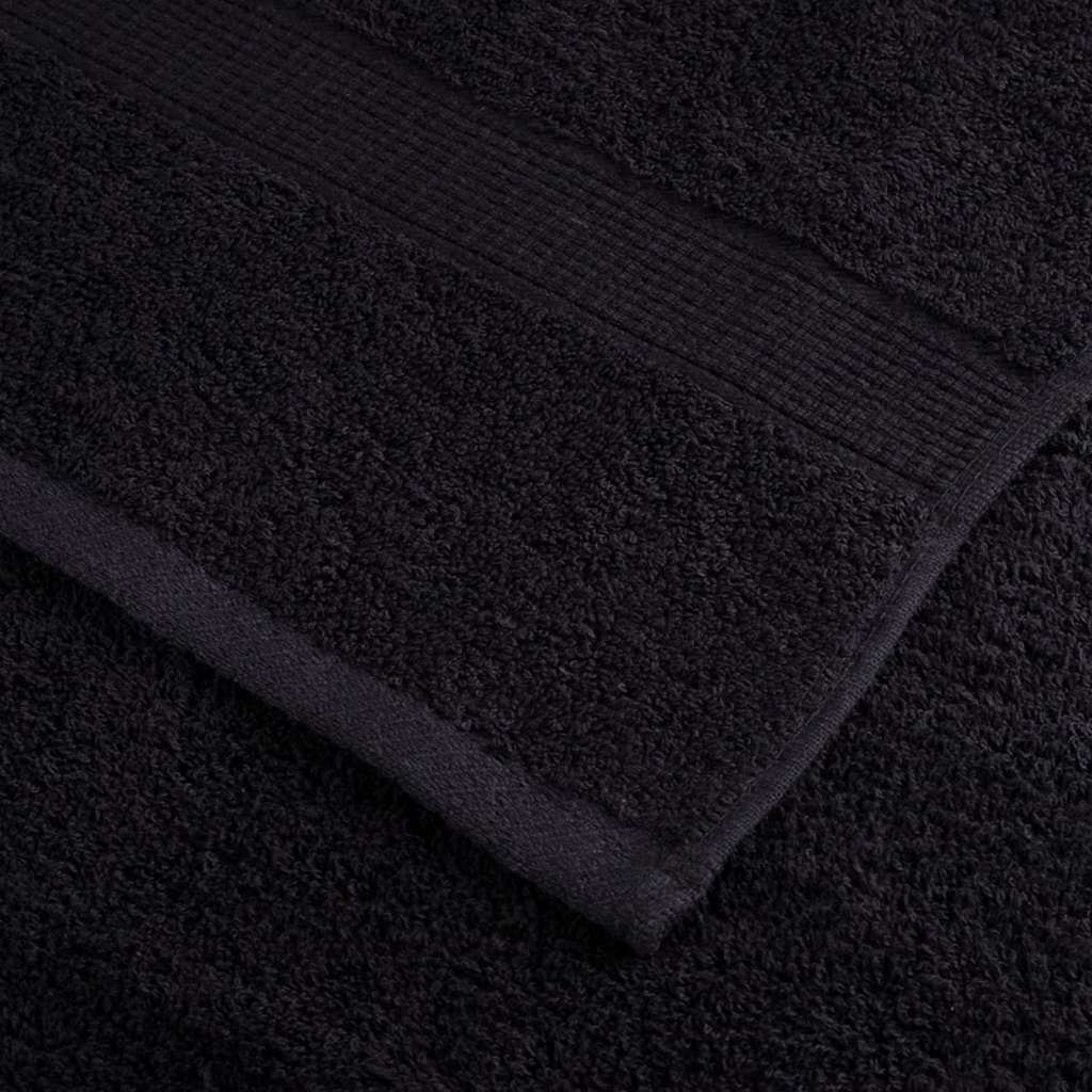 vidaXL Πετσέτα Επισκεπτών SOLUND 10 pcs Μαύρο 15 x 21 cm 550 gsm