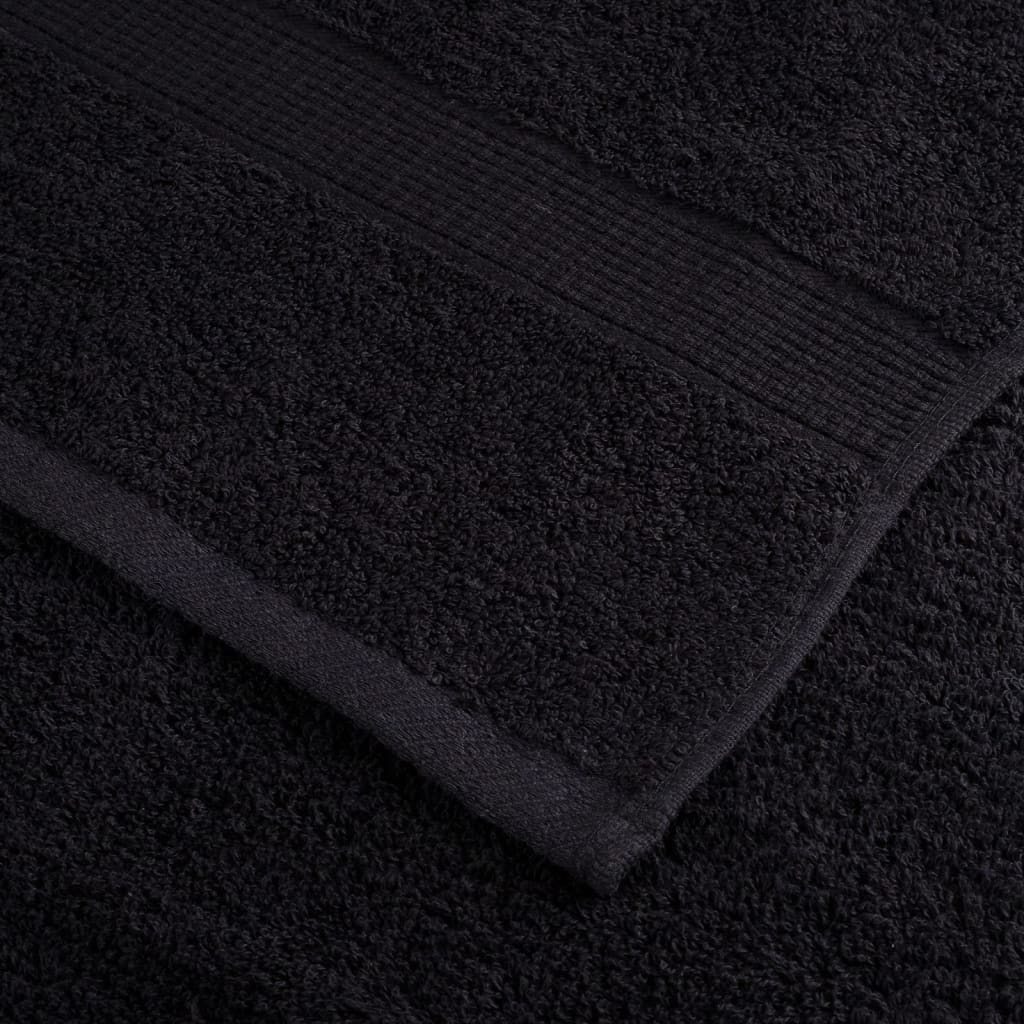 vidaXL Χειροπετσέτες Premium SOLUND 2 τεμ. Μαύρες 50x100 εκ. 600 γρ./τ.μ.