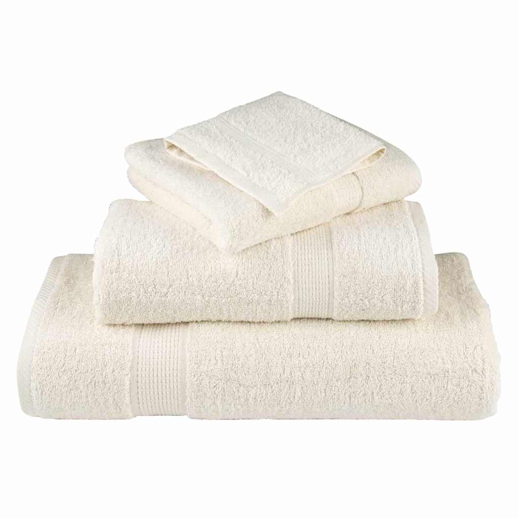 vidaXL Πετσέτα Επισκεπτών SOLUND 4 pcs Κρεμ 15 x 21 cm 550 gsm