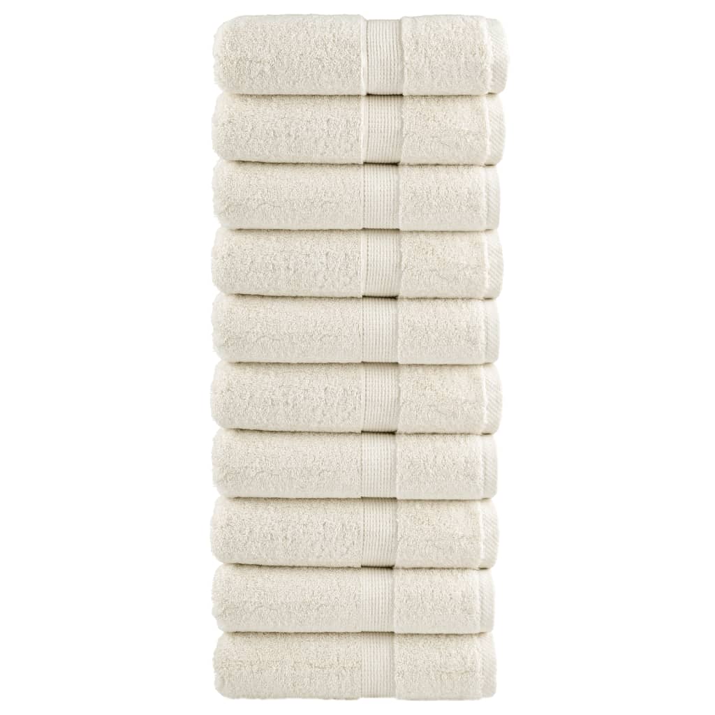 vidaXL Πετσέτες Ξενώνα Premium SOLUND 10 τεμ. Κρεμ 30x50 εκ. 600 γρ./τ.μ.