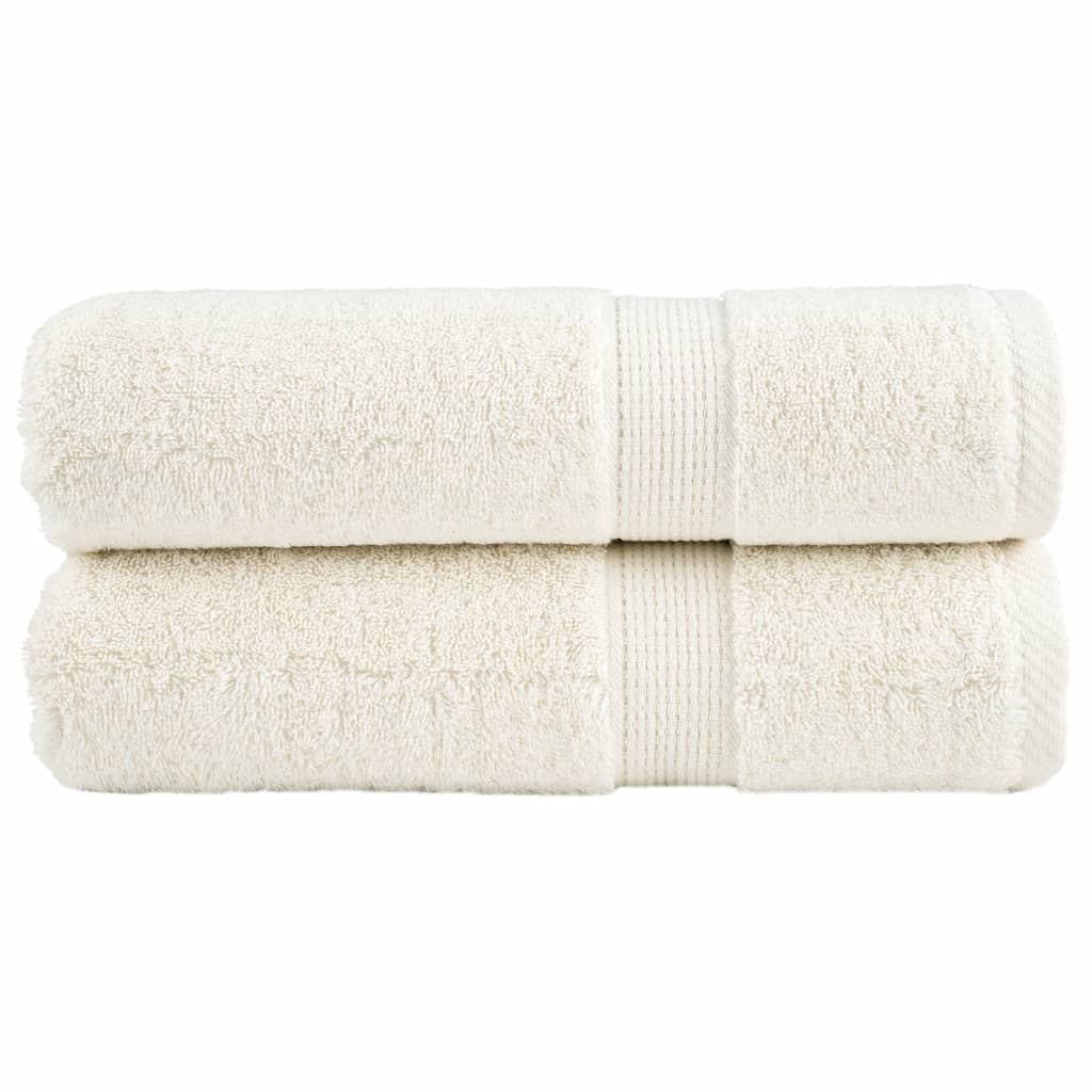vidaXL Χειροπετσέτες Premium SOLUND 2 τεμ. Κρεμ 50x100 εκ. 600 γρ./τ.μ.