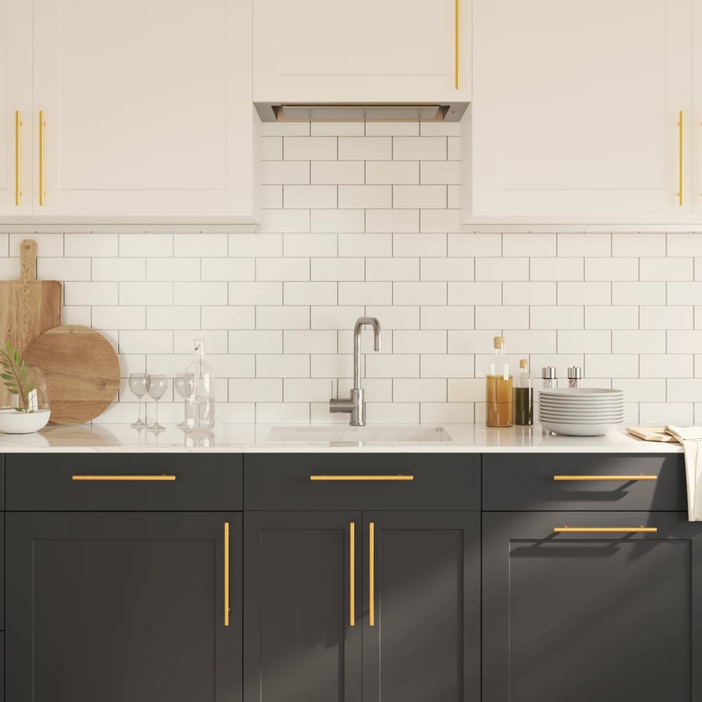 vidaXL Λαβές Ντουλαπιών 10 τεμ. Χρυσές 192 χιλ. από Ανοξείδωτο Ατσάλι