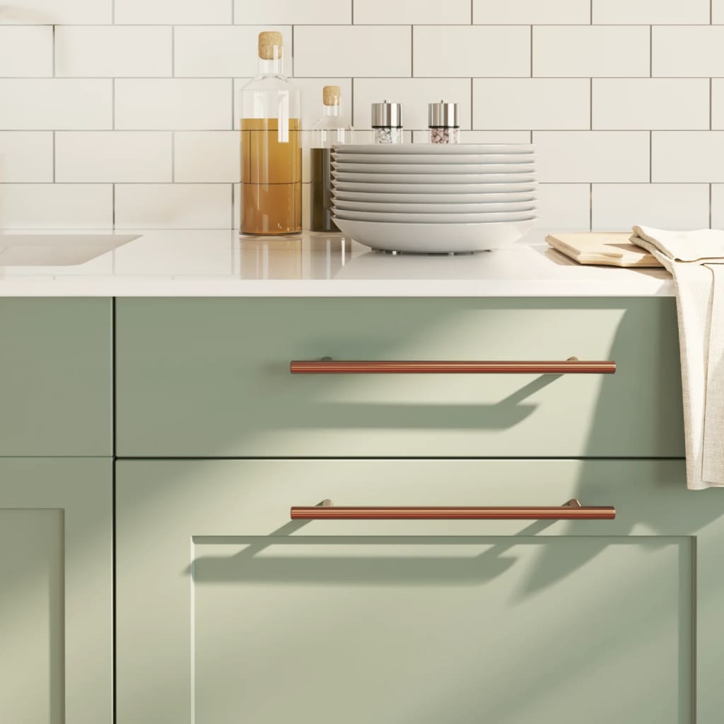 vidaXL Λαβές Ντουλαπιών 10 τεμ. Μπρονζέ 224 χιλ. από Ανοξείδωτο Ατσάλι