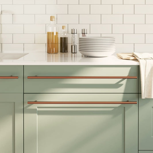 vidaXL Λαβές Ντουλαπιών 10 τεμ. Μπρονζέ 480 χιλ. από Ανοξείδωτο Ατσάλι