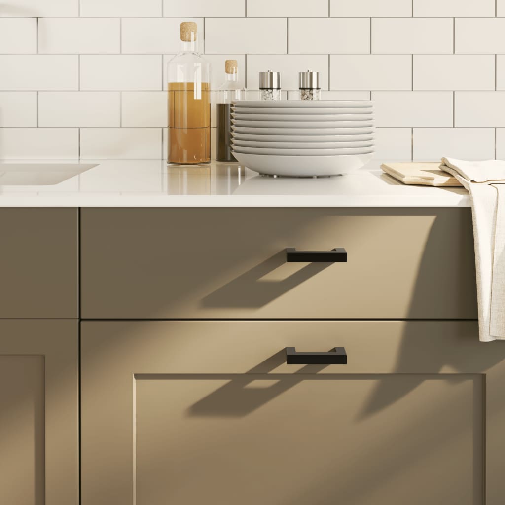 vidaXL Λαβές Ντουλαπιών 20 τεμ. Μαύρες 64 χιλ. από Ανοξείδωτο Ατσάλι