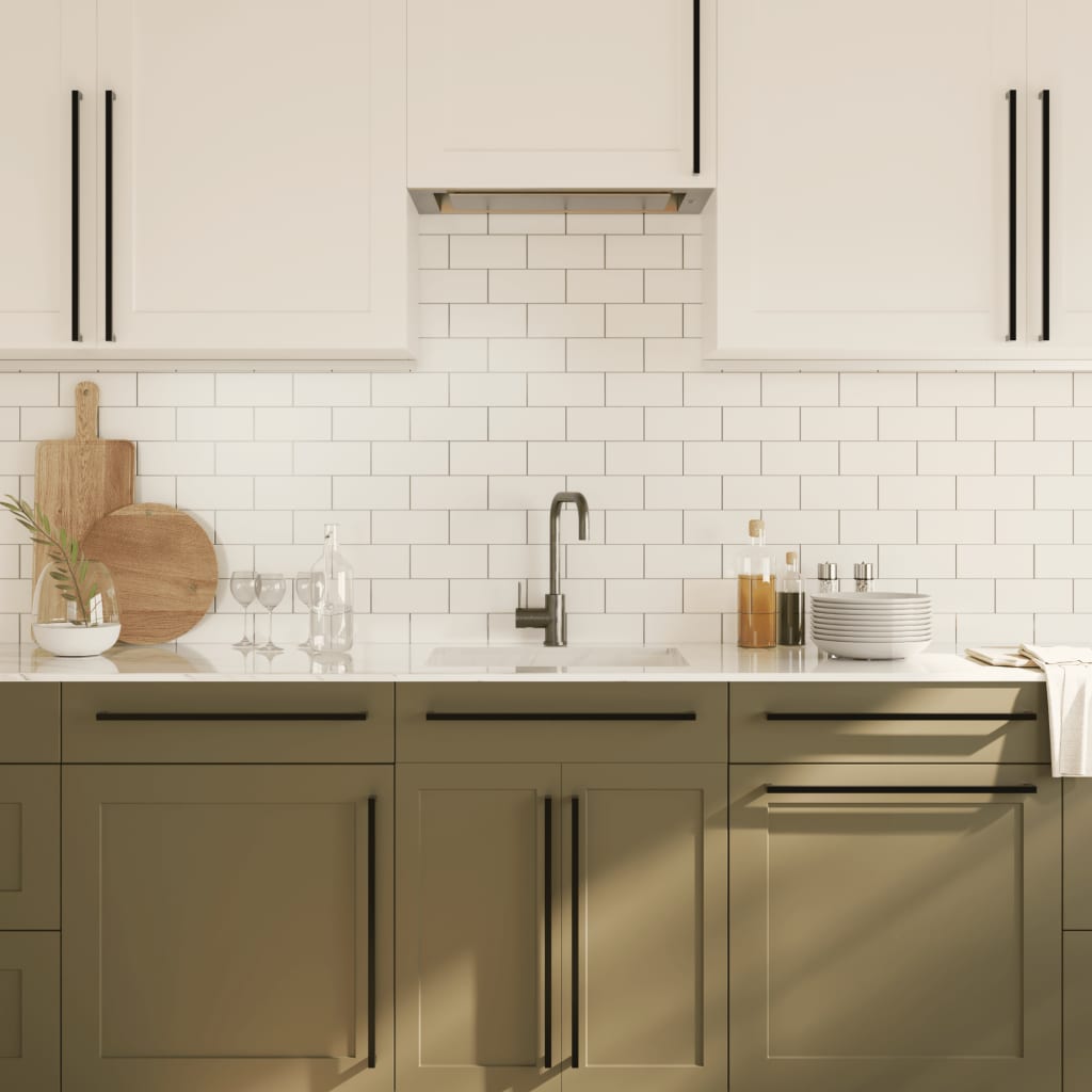 vidaXL Λαβές Ντουλαπιών 20 τεμ. Μαύρες 480 χιλ. από Ανοξείδωτο Ατσάλι