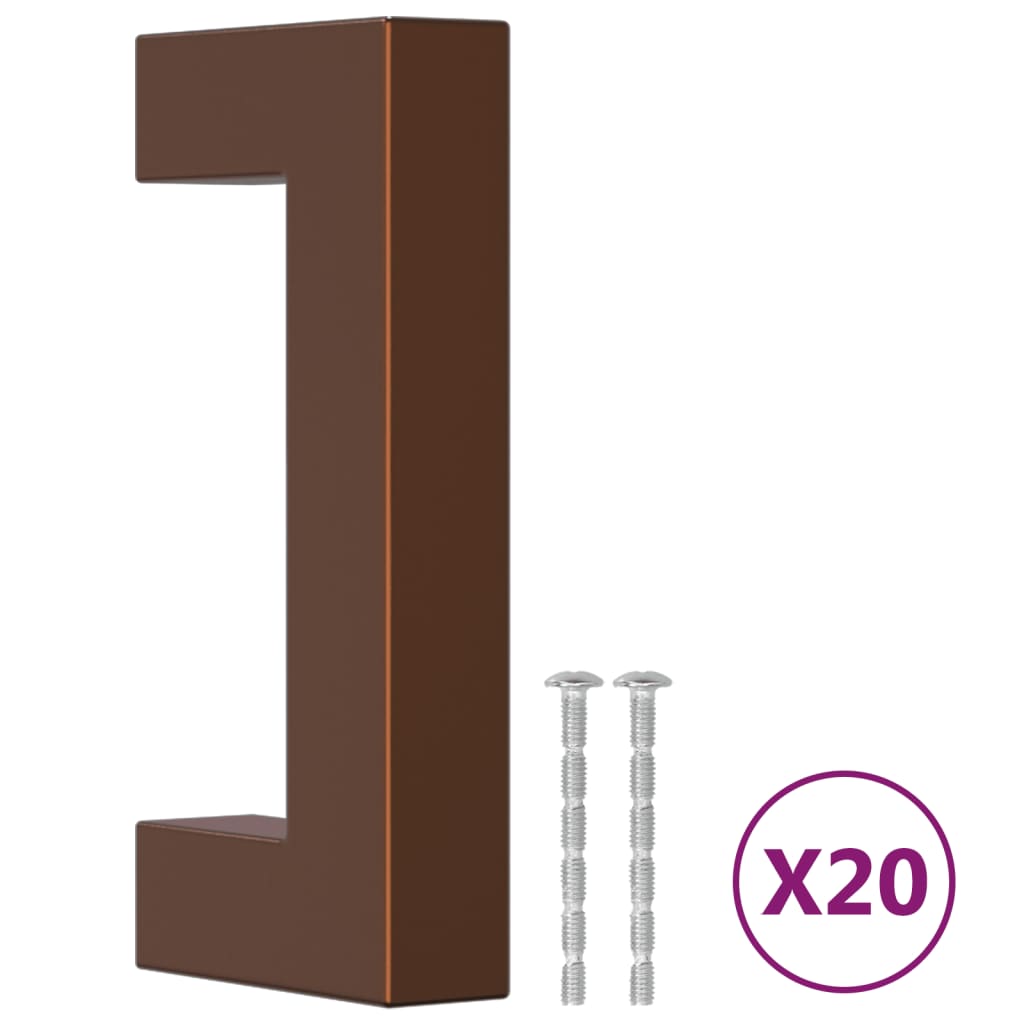 vidaXL Λαβές Ντουλαπιών 20 τεμ. Μπρονζέ 64 χιλ. από Ανοξείδωτο Ατσάλι