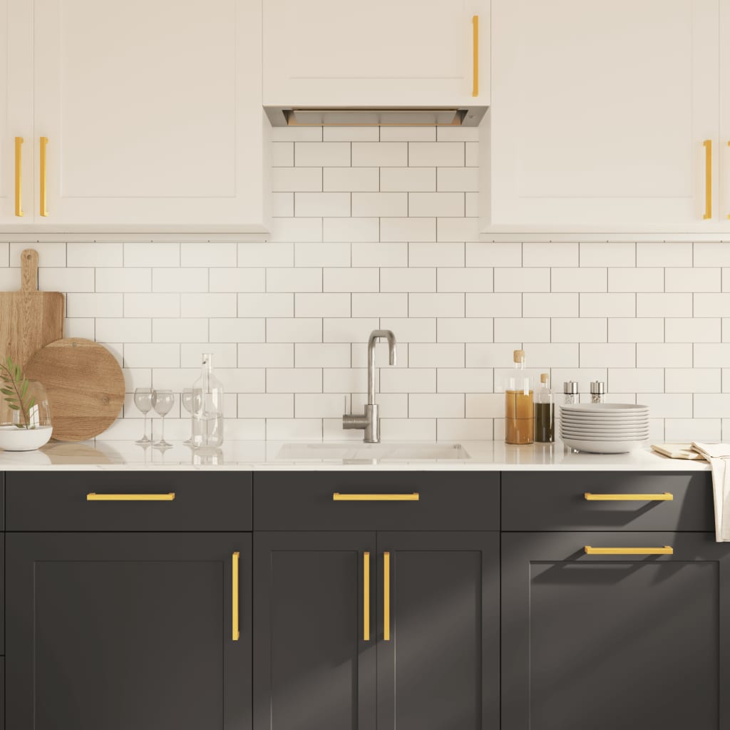 vidaXL Λαβές Ντουλαπιών 10 τεμ. Χρυσές 192 χιλ. από Ανοξείδωτο Ατσάλι