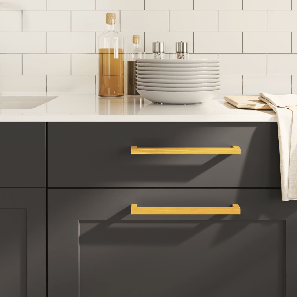 vidaXL Λαβές Ντουλαπιών 10 τεμ. Χρυσές 224 χιλ. από Ανοξείδωτο Ατσάλι