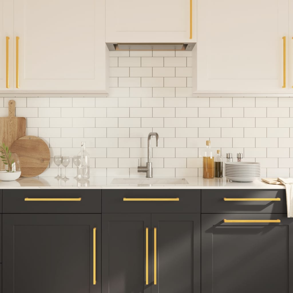 vidaXL Λαβές Ντουλαπιών 10 τεμ. Χρυσές 320 χιλ. από Ανοξείδωτο Ατσάλι