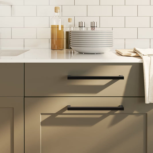 vidaXL Λαβές Ντουλαπιών 10 τεμ. Μαύρες 224 χιλ. από Ανοξείδωτο Ατσάλι