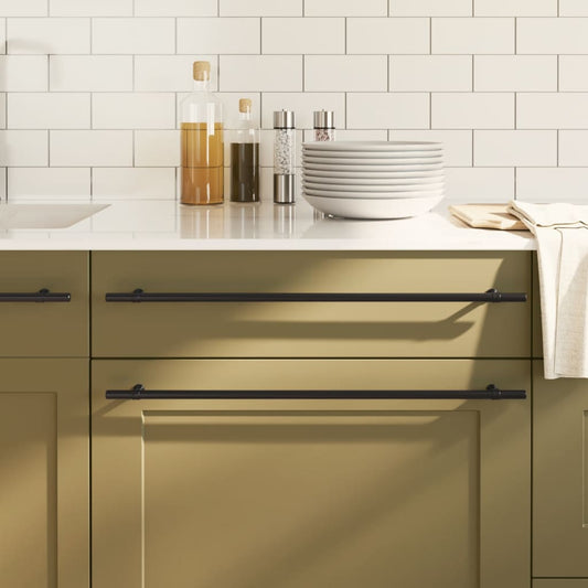 vidaXL Λαβές Ντουλαπιών 20 τεμ. Μαύρες 480 χιλ. από Ανοξείδωτο Ατσάλι