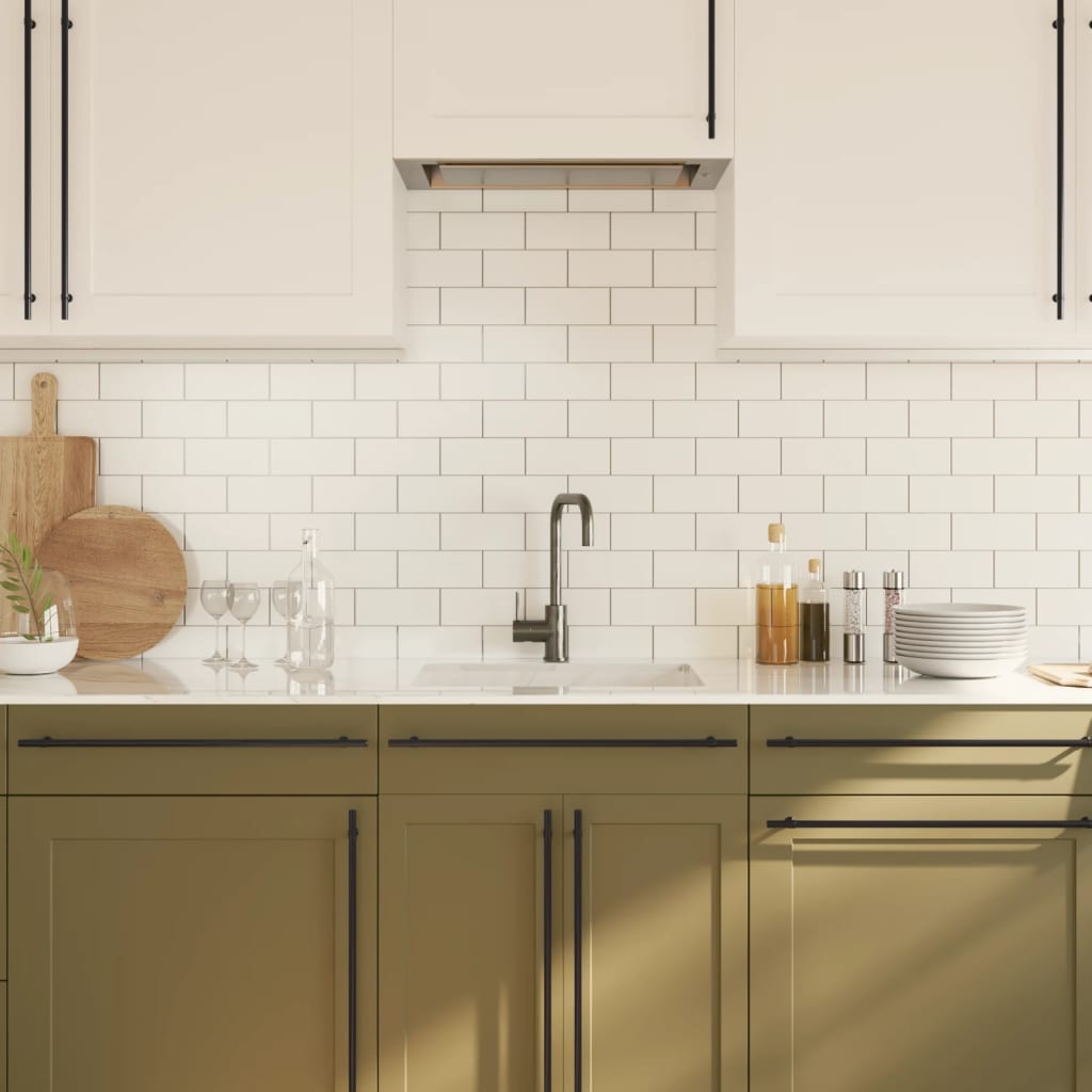 vidaXL Λαβές Ντουλαπιών 10 τεμ. Μαύρες 480 χιλ. από Ανοξείδωτο Ατσάλι