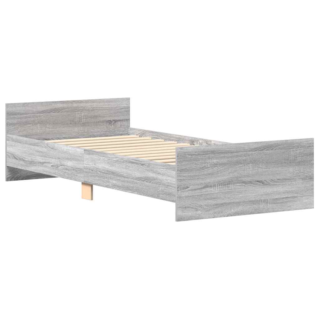 vidaXL Πλαίσιο Κρεβατιού Γκρι Sonoma 100x200 εκ. Επεξεργασμένο Ξύλο