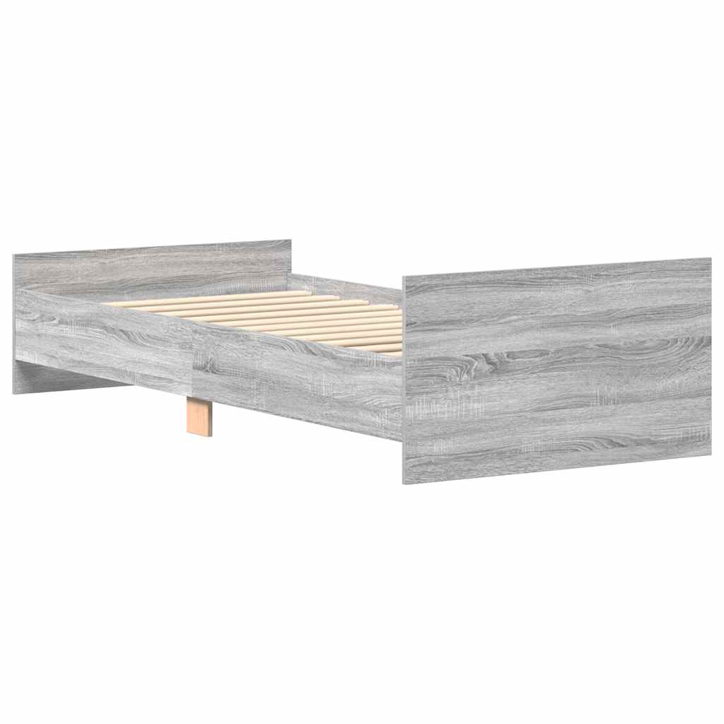 vidaXL Πλαίσιο Κρεβατιού Γκρι Sonoma 100x200 εκ. Επεξεργασμένο Ξύλο