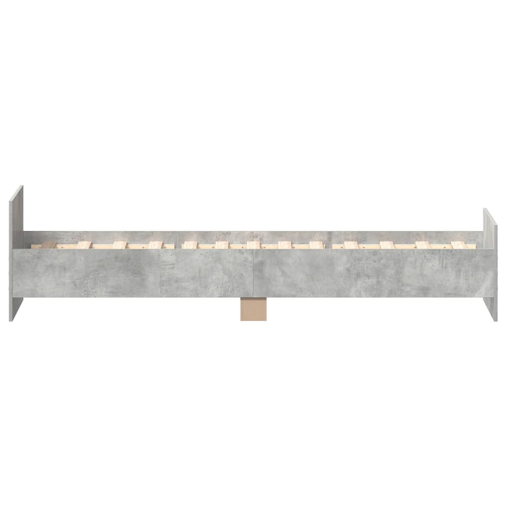 vidaXL Πλαίσιο Κρεβατιού Γκρι Σκυρ. 75x190 εκ. Επεξ. Ξύλο Small Single