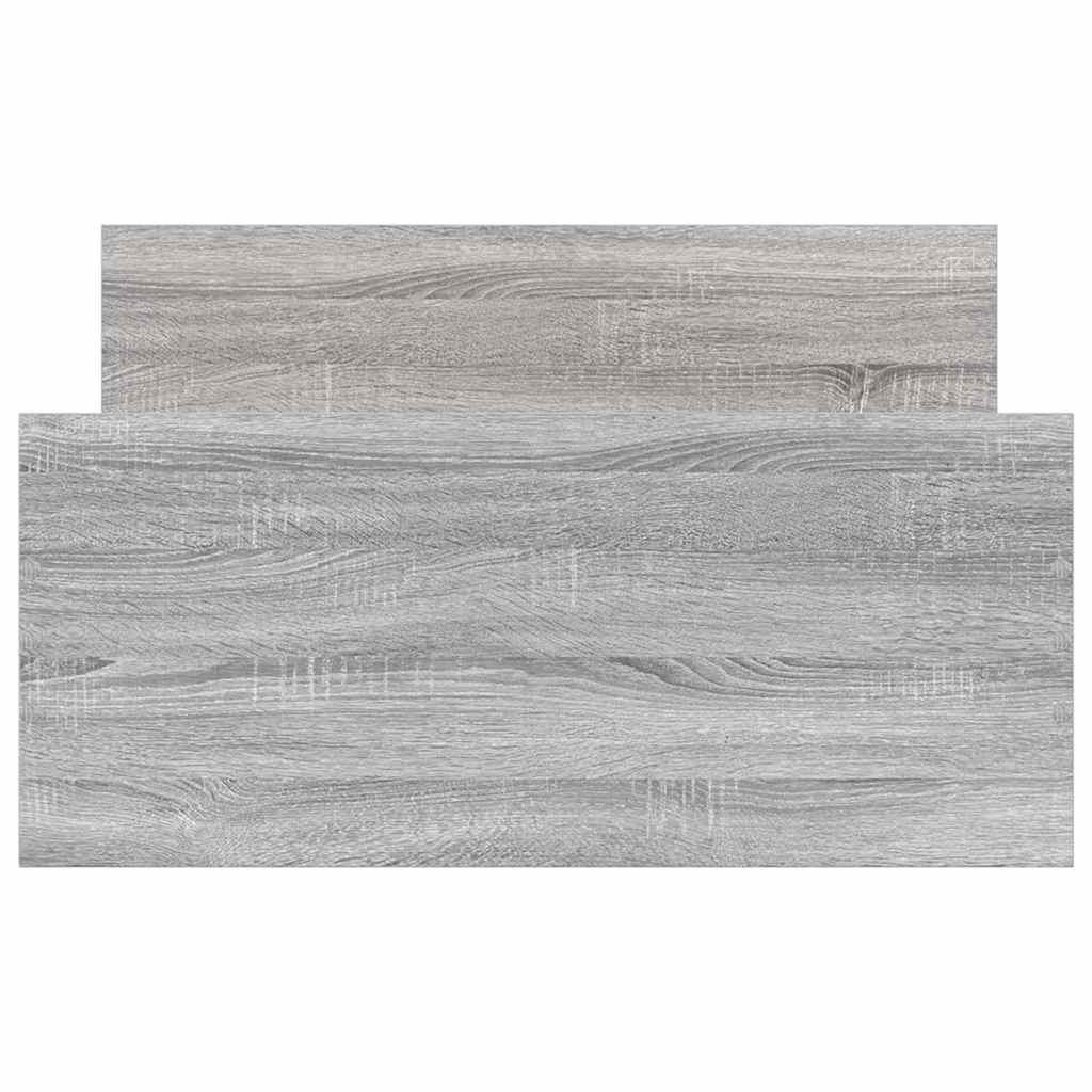 vidaXL Πλαίσιο Κρεβατιού Γκρι Sonoma 75x190 εκ Επεξ. Ξύλο Small Single