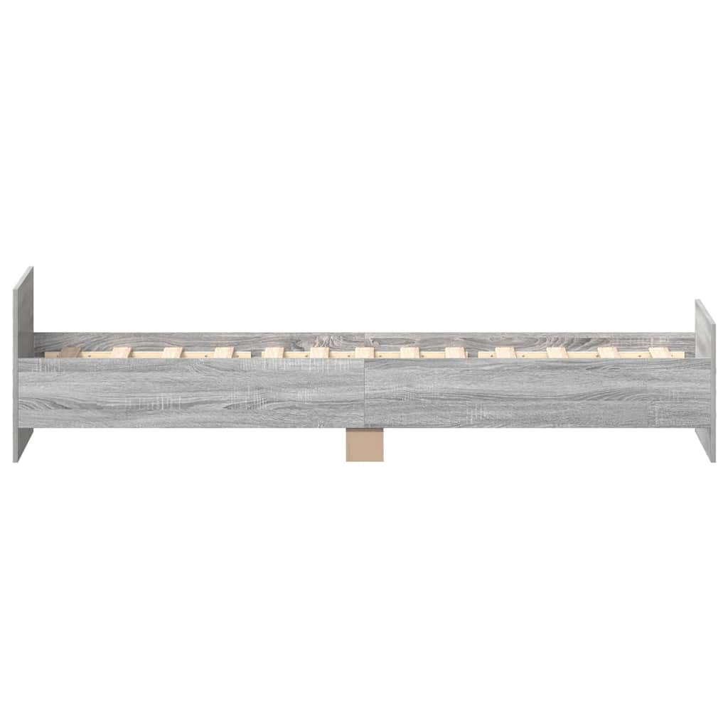 vidaXL Πλαίσιο Κρεβατιού Γκρι Sonoma 75x190 εκ Επεξ. Ξύλο Small Single