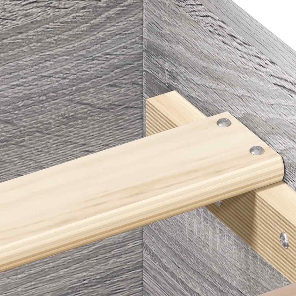 vidaXL Πλαίσιο Κρεβατιού Γκρι Sonoma 75x190 εκ Επεξ. Ξύλο Small Single