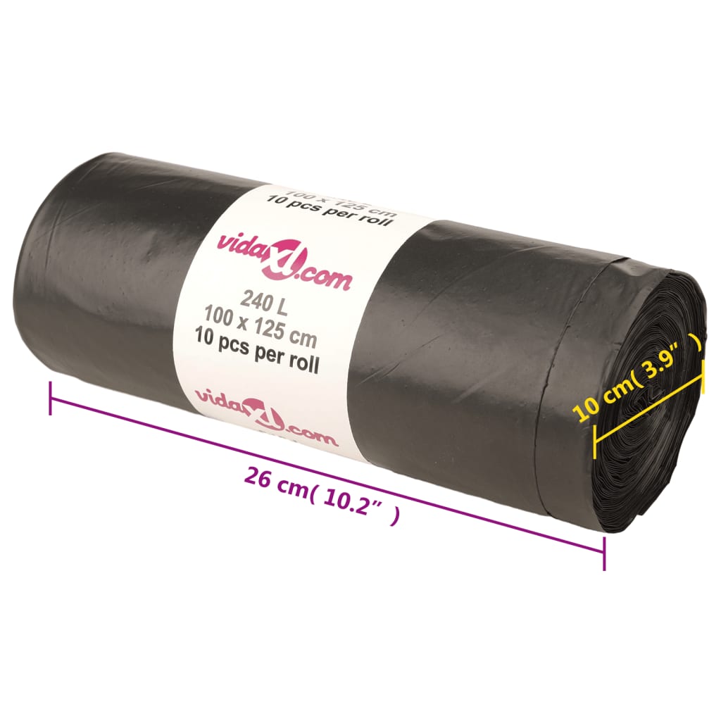 vidaXL Σακούλες απορριμμάτων 150 τεμ. Μαύρες 240 Λ.