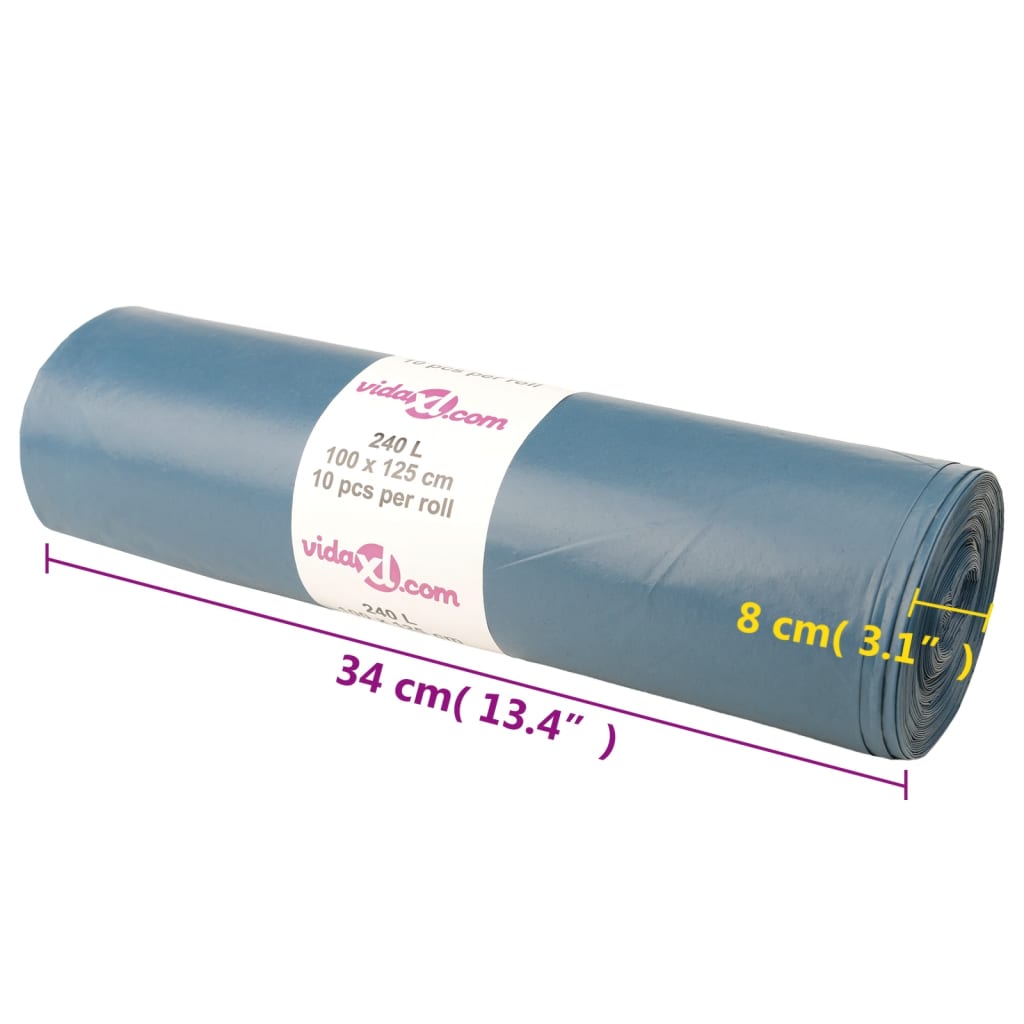 vidaXL Σακούλες Απορριμμάτων 100 τεμ. Μπλε 120 Λ.