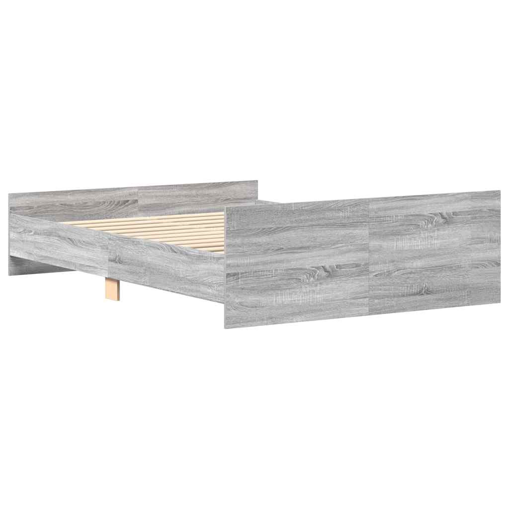 vidaXL Πλαίσιο Κρεβατιού με Κεφαλάρι/Ποδαρικό Γκρι Sonoma 140x190 εκ.