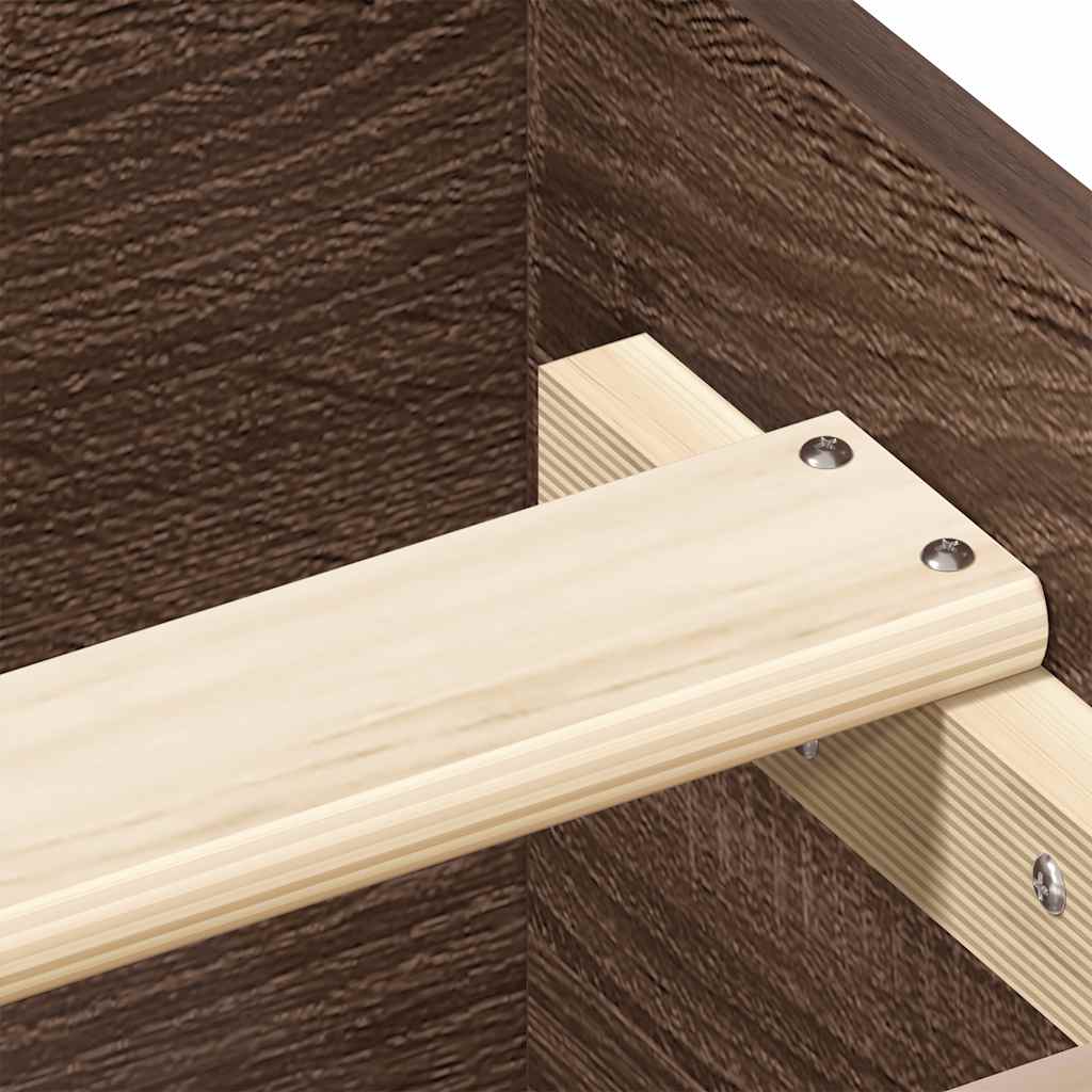 vidaXL Πλαίσιο Κρεβατιού με Κεφαλάρι/Ποδαρικό Καφέ Δρυς 135x190 εκ.