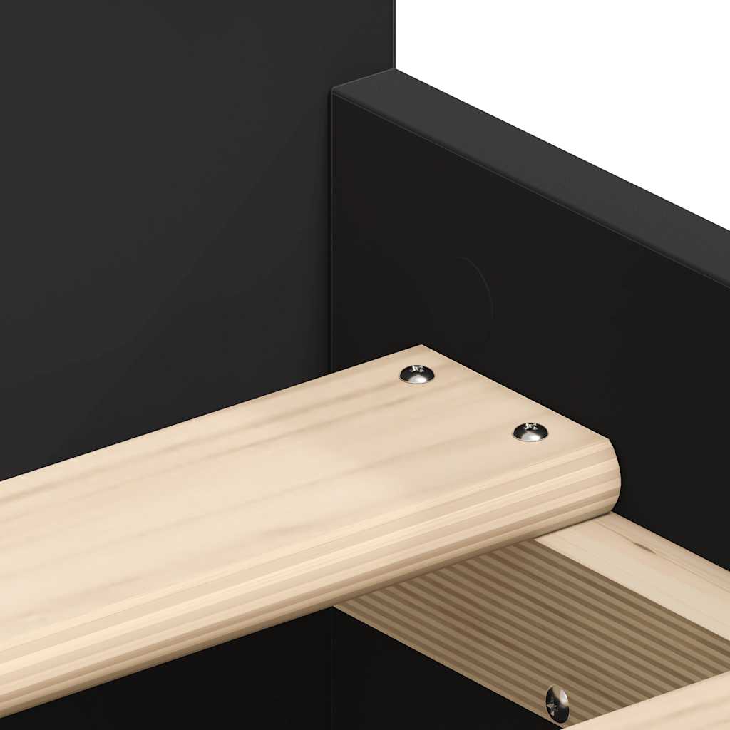 vidaXL Πλαίσιο Κρεβατιού με Κεφαλάρι & Ποδαρικό Μαύρο 100 x 200 εκ.