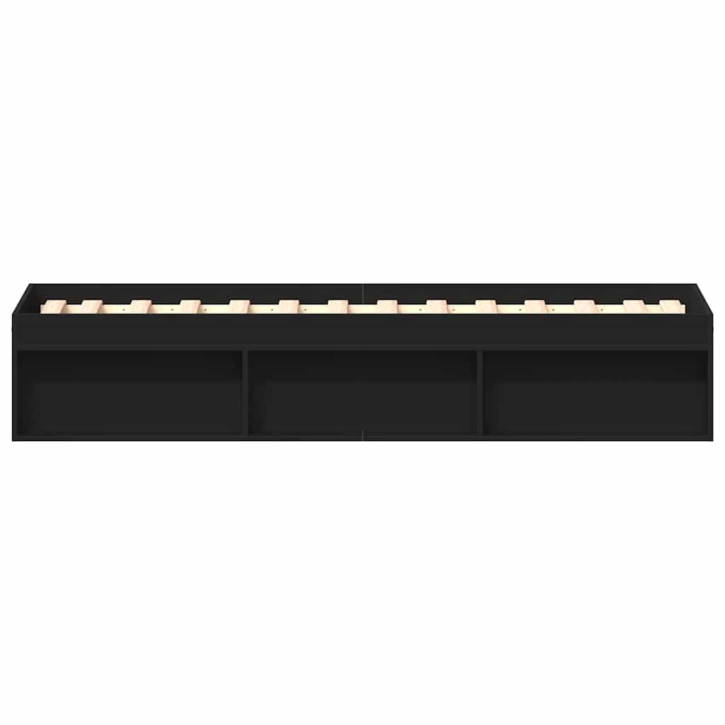 vidaXL Πλαίσιο Κρεβατιού Μαύρο 90 x 190 εκ.