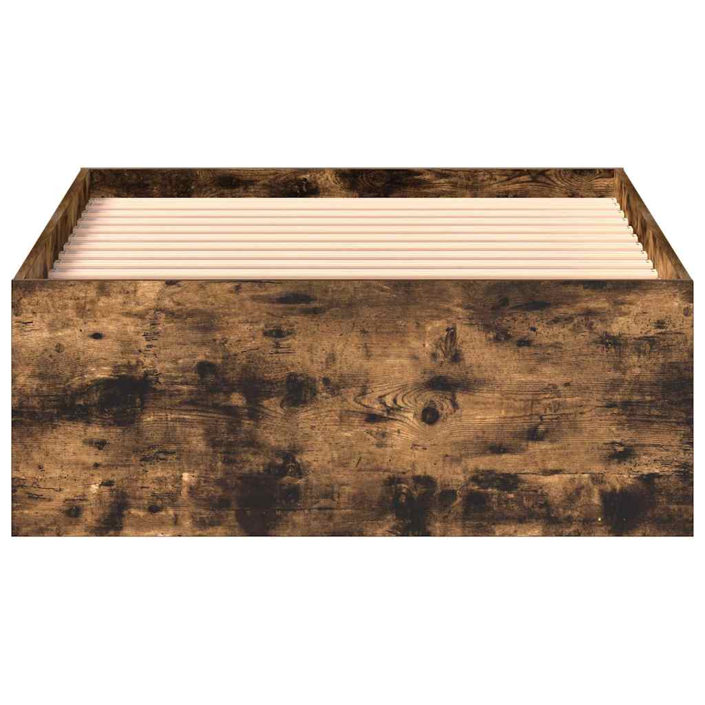 vidaXL Πλαίσιο Κρεβατιού Καπνιστή Δρυς 90 x 190 εκ.